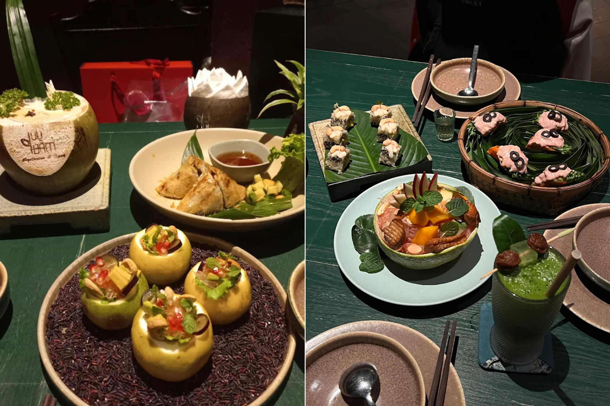 Mỗi món ăn được biến tấu với phong cách riêng nhưng đều mang một hương vị thanh lành đặc trưng của món chay